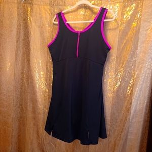 2X Women's swim dress. Black and fuchsia. Junonia brand. Good condition.